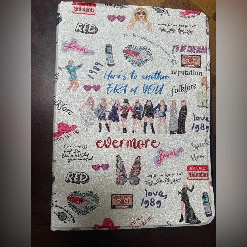 Taylor Swift Evermore White Multi-Color Tablet Cover